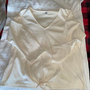 NWOT OLD NAVY IVORY V NECK 3/4 SLEEVE SZ L